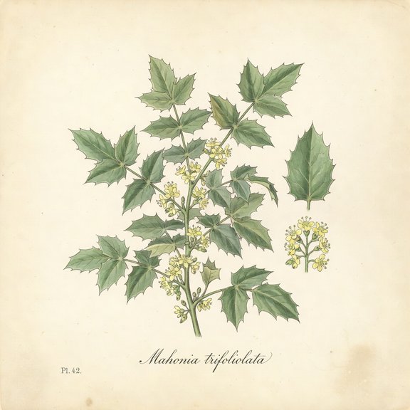 Agarita botanical plate