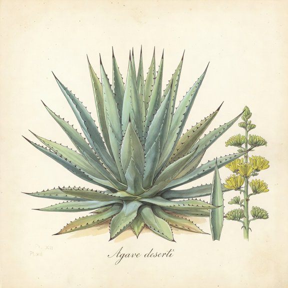 Agave botanical plate