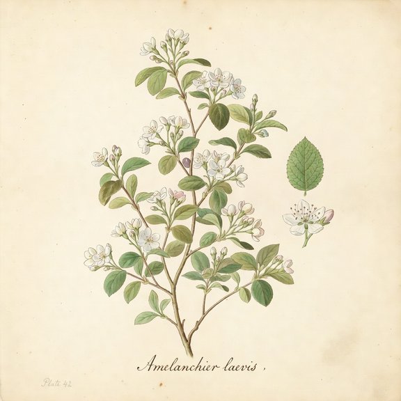 Allegheny Serviceberry botanical plate