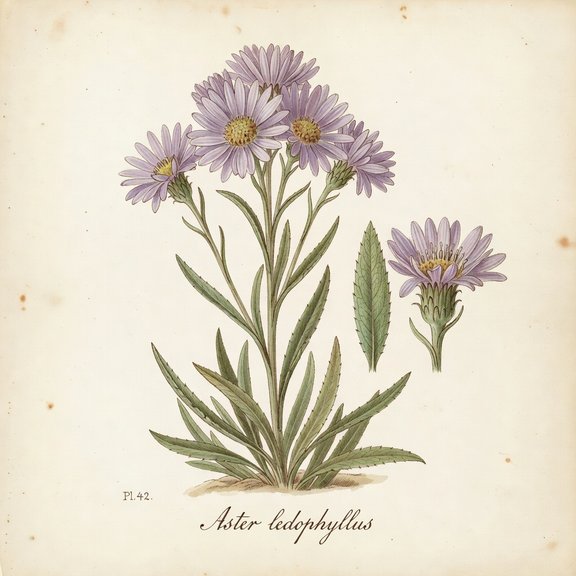 Alpine Aster botanical plate