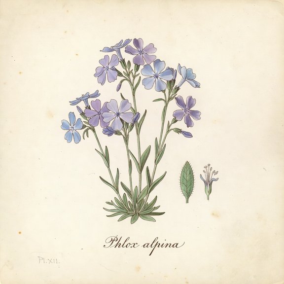 alpine phlox botanical plate