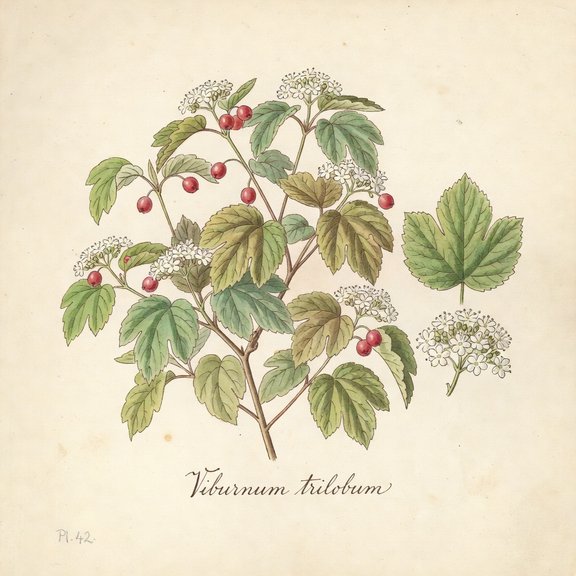 American Cranberrybush botanical plate