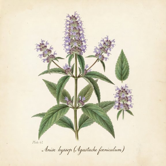 Anise hyssop botanical plate