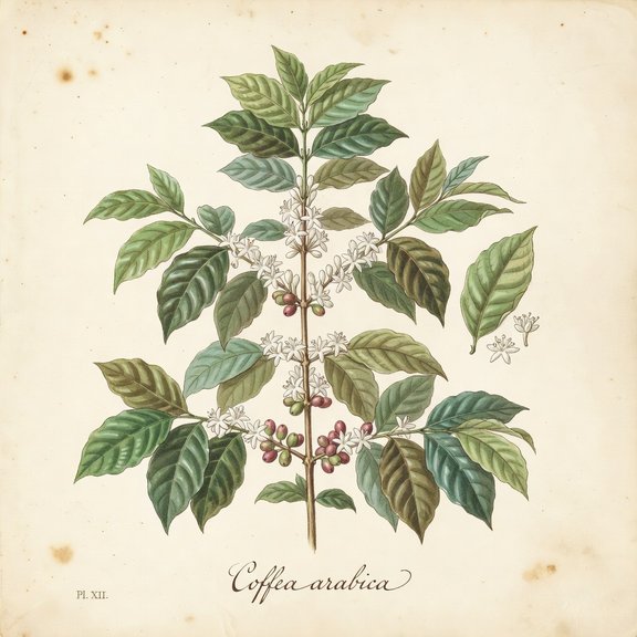 Arabica Coffee botanical plate