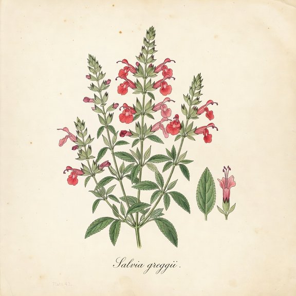 Autumn Sage botanical plate