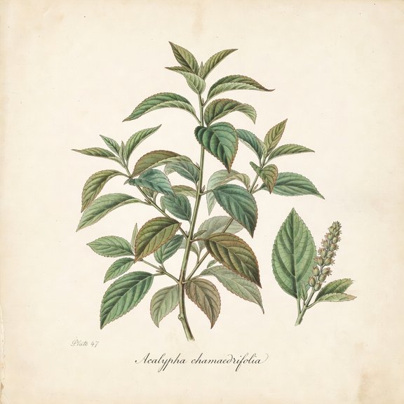 Bastard Copperleaf botanical plate