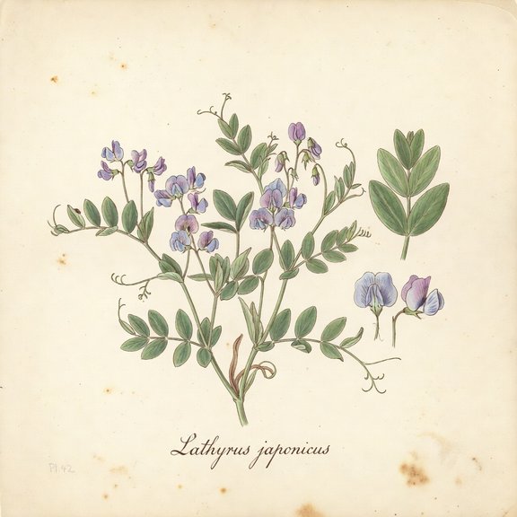 Beach pea botanical plate
