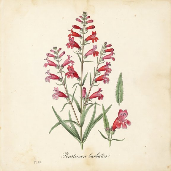 Beardlip Penstemon botanical plate
