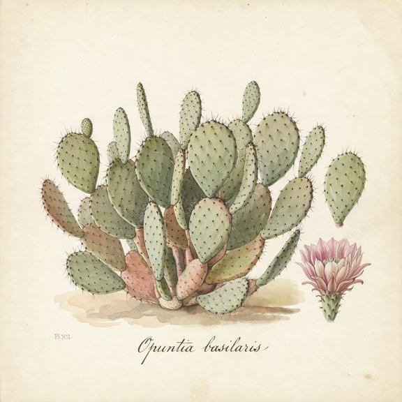 Beavertail Cactus botanical plate