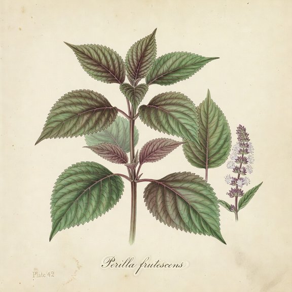 Beefsteak Plant botanical plate