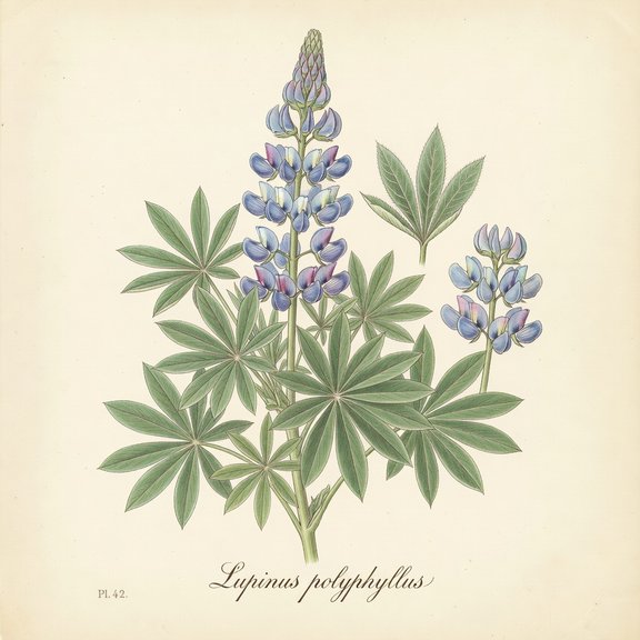 Bigleaf Lupine botanical plate