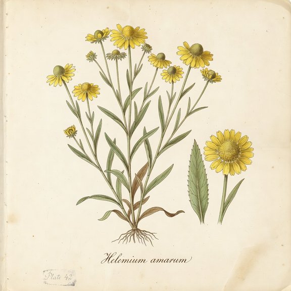 Bitter Sneezeweed botanical plate