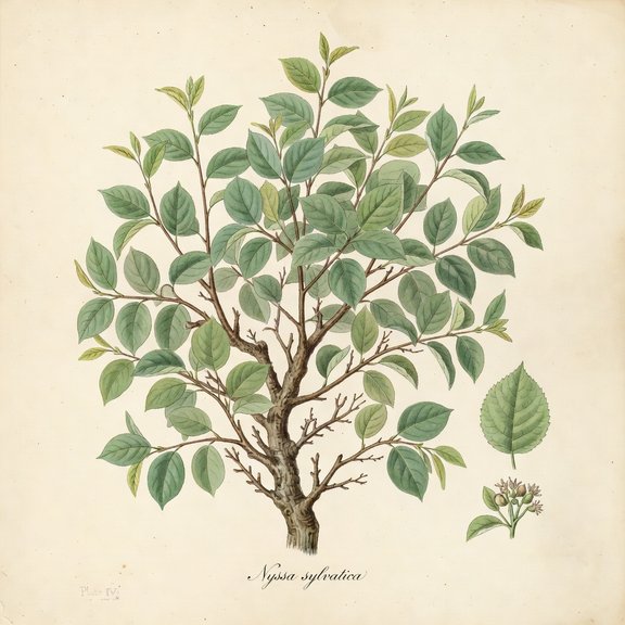 Black Gum botanical plate