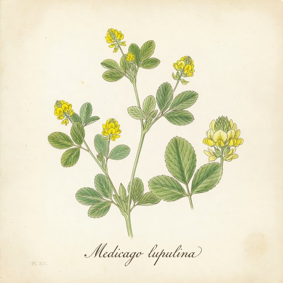 black medic botanical plate
