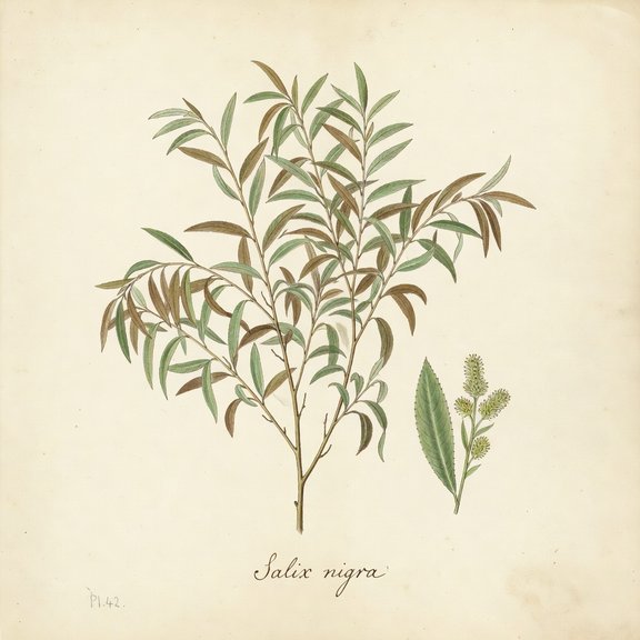 Black Willow botanical plate