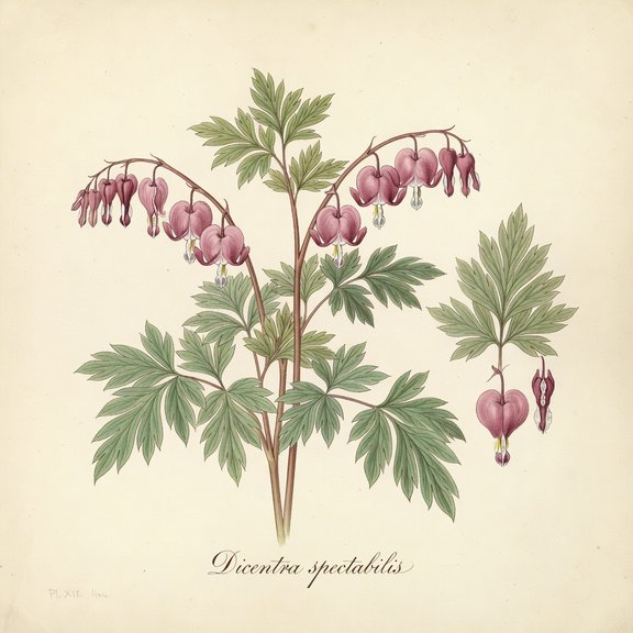 Bleeding Heart botanical plate