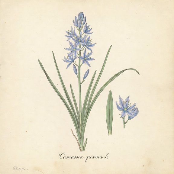 Blue Camas botanical plate