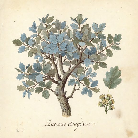 Blue oak botanical plate