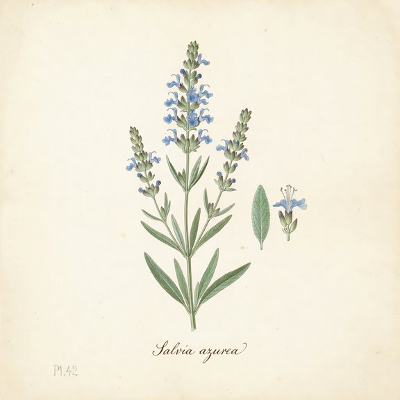 Blue Sage botanical plate