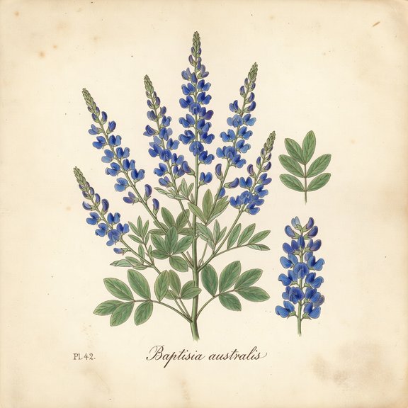 Blue Wild Indigo botanical plate