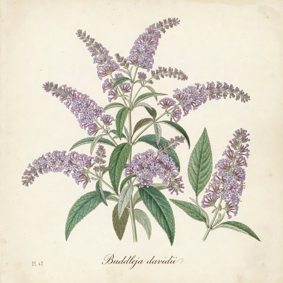 Butterfly Bush botanical plate