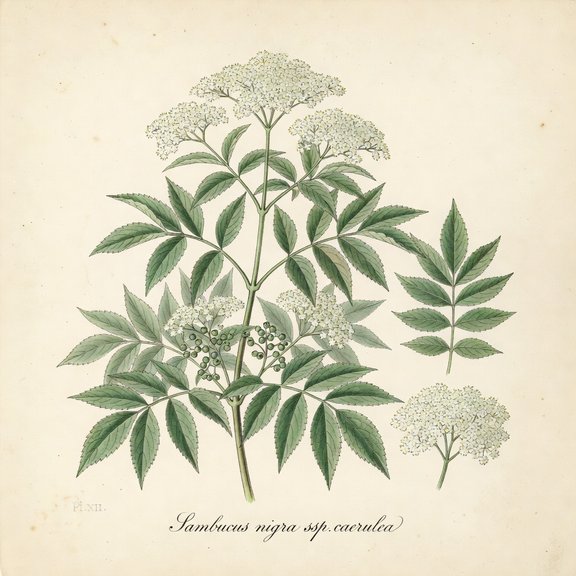 California Elderberry botanical plate
