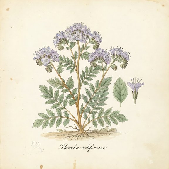 California Phacelia botanical plate