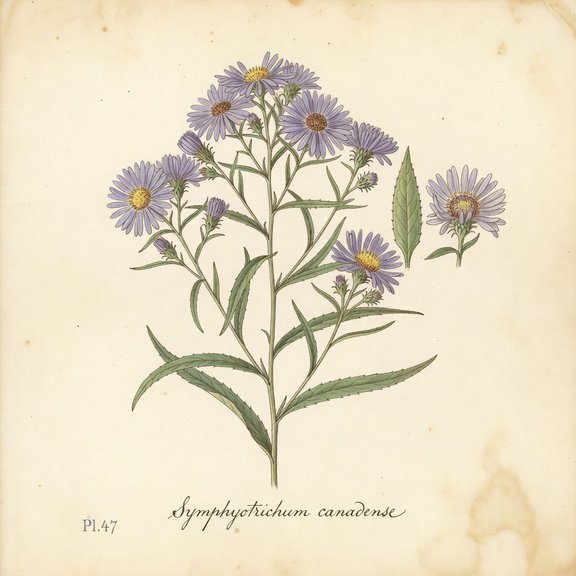 Canada Aster botanical plate