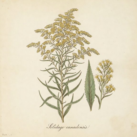 Canada Goldenrod botanical plate