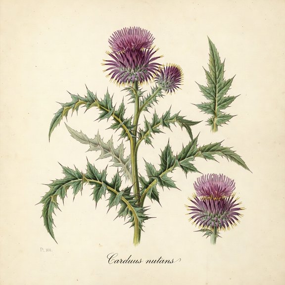 Carduus nutans botanical plate