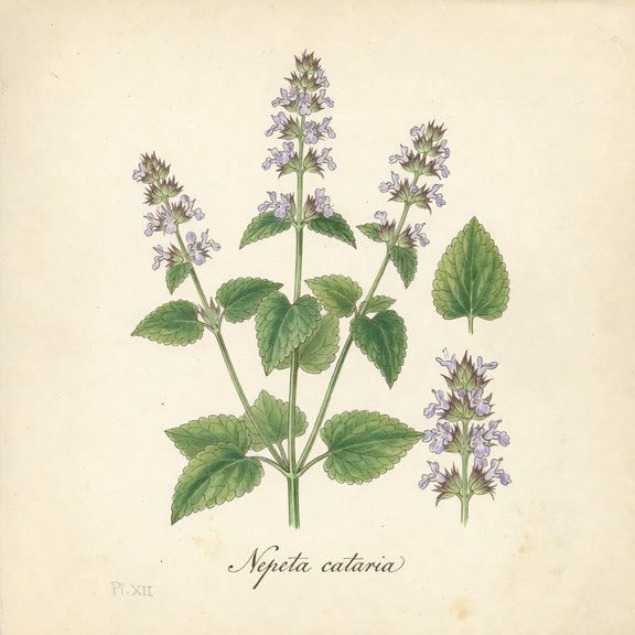 Catnip botanical plate