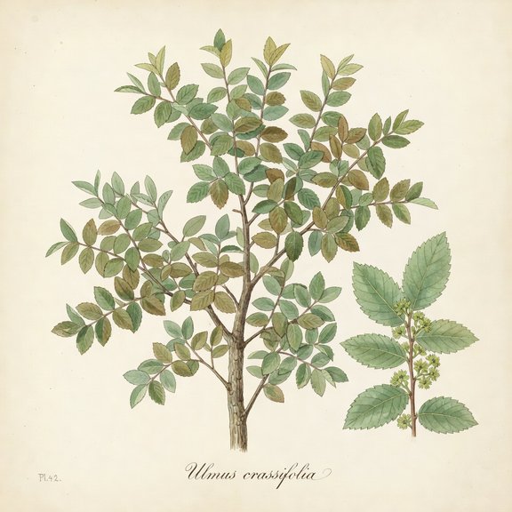Cedar Elm botanical plate