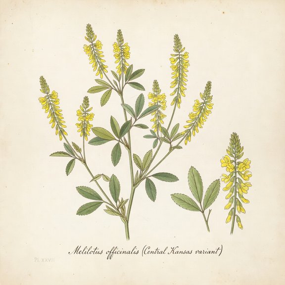 Central Kansas sweet clover botanical plate