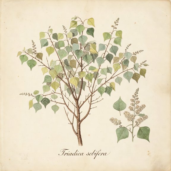 Chinese tallow botanical plate