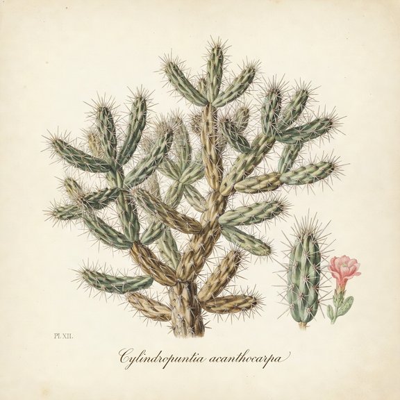 Cholla Cactus botanical plate