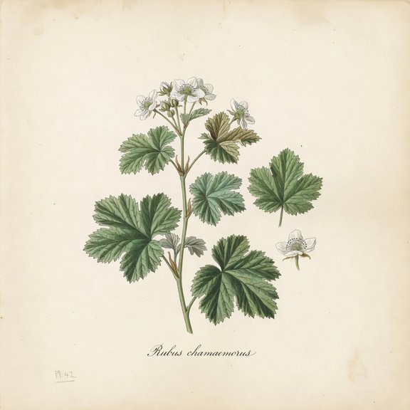 Cloudberry botanical plate