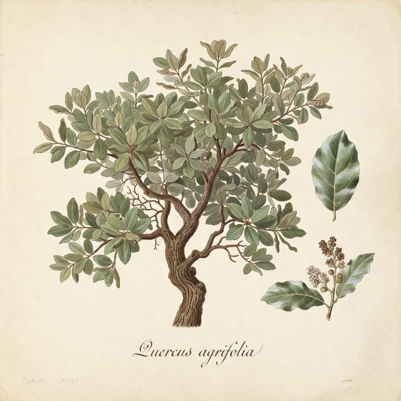 Coast live oak botanical plate