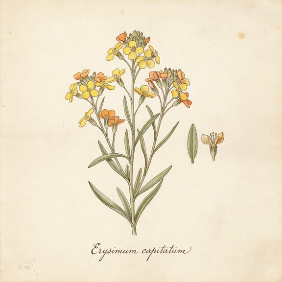 Coastal Wallflower botanical plate