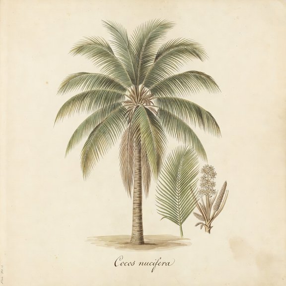 Coconut Palm botanical plate