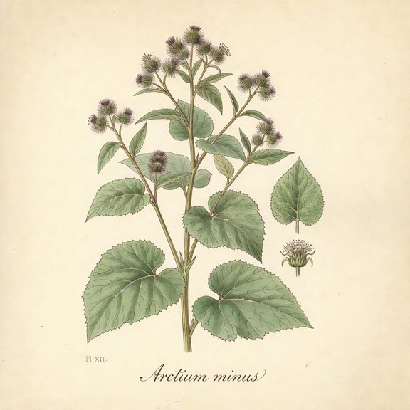 Common Burdock botanical plate