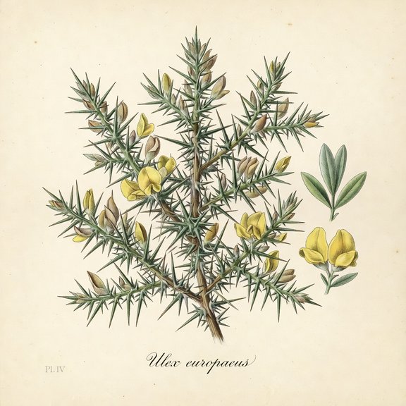 Common Gorse botanical plate