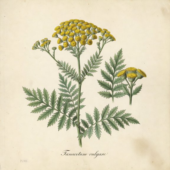 Common Tansy botanical plate