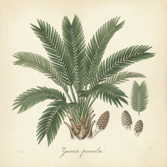 Coontie botanical plate