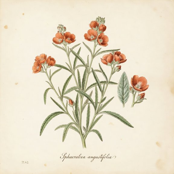 Copper Globemallow botanical plate