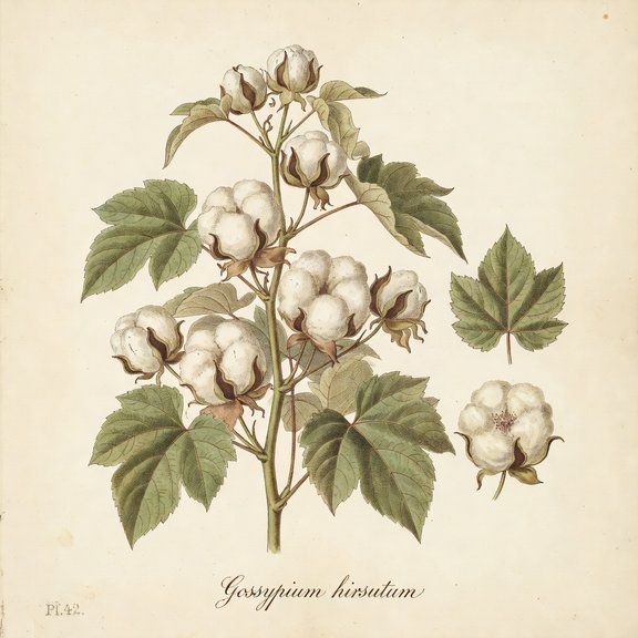 Cotton botanical plate