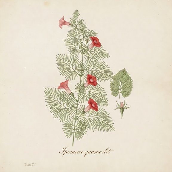 Cypress Vine botanical plate