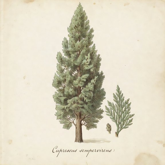 cypress botanical plate