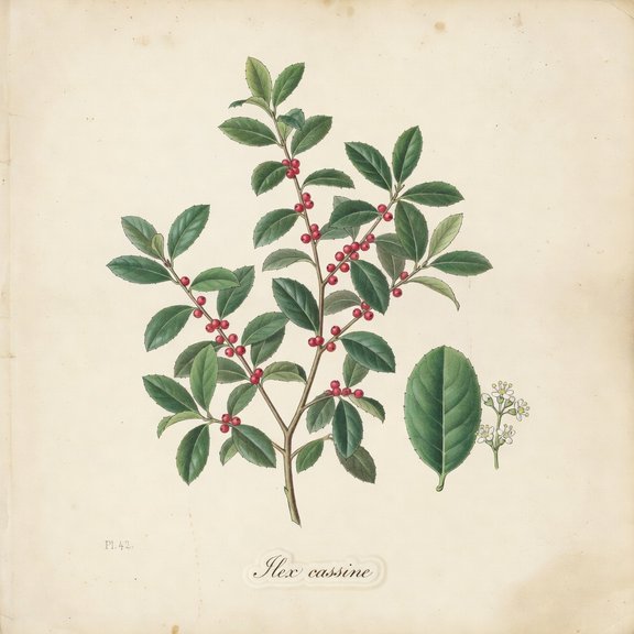 Dahoon Holly botanical plate