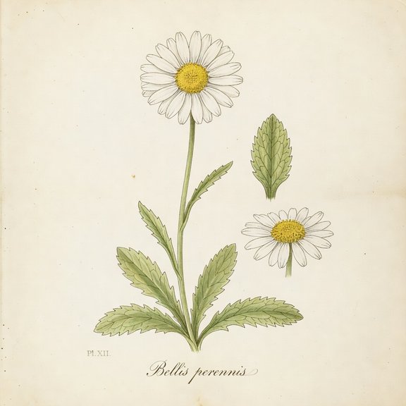 daisy botanical plate