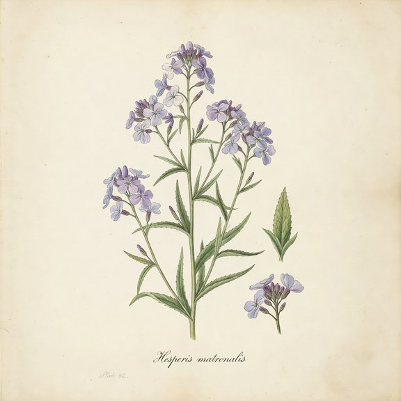 Dame's Rocket botanical plate